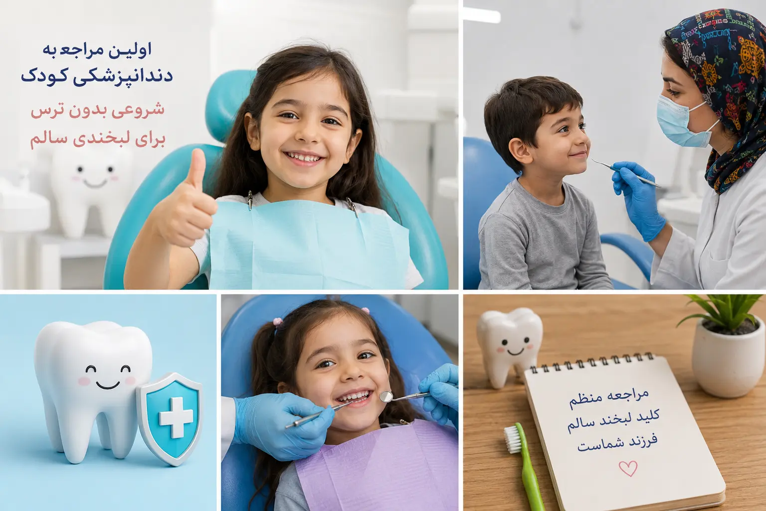 اولین مراجعه به دندانپزشکی کودک؛ راز جلوگیری از ترس کودکان از دندانپزشکی